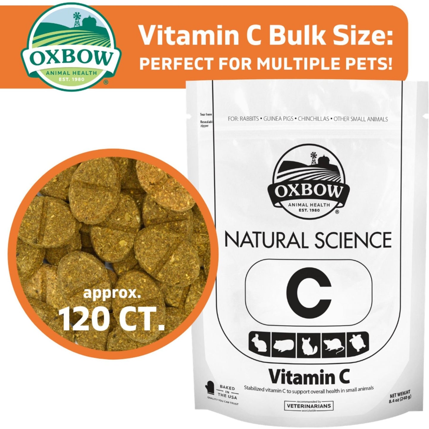 Oxbow Natural Science Vitamin C Supplement for Small Animals